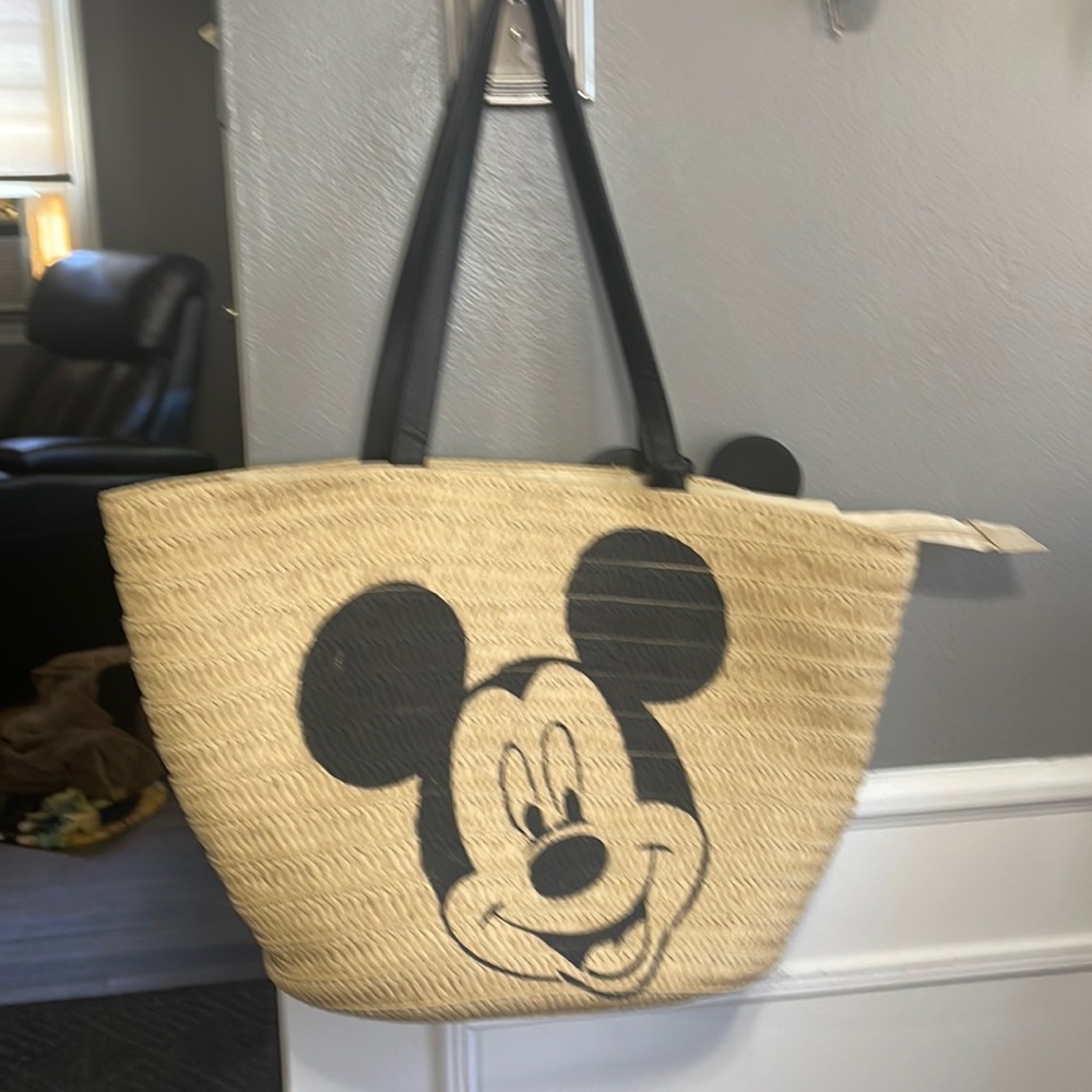Mickey Mouse straw purse.